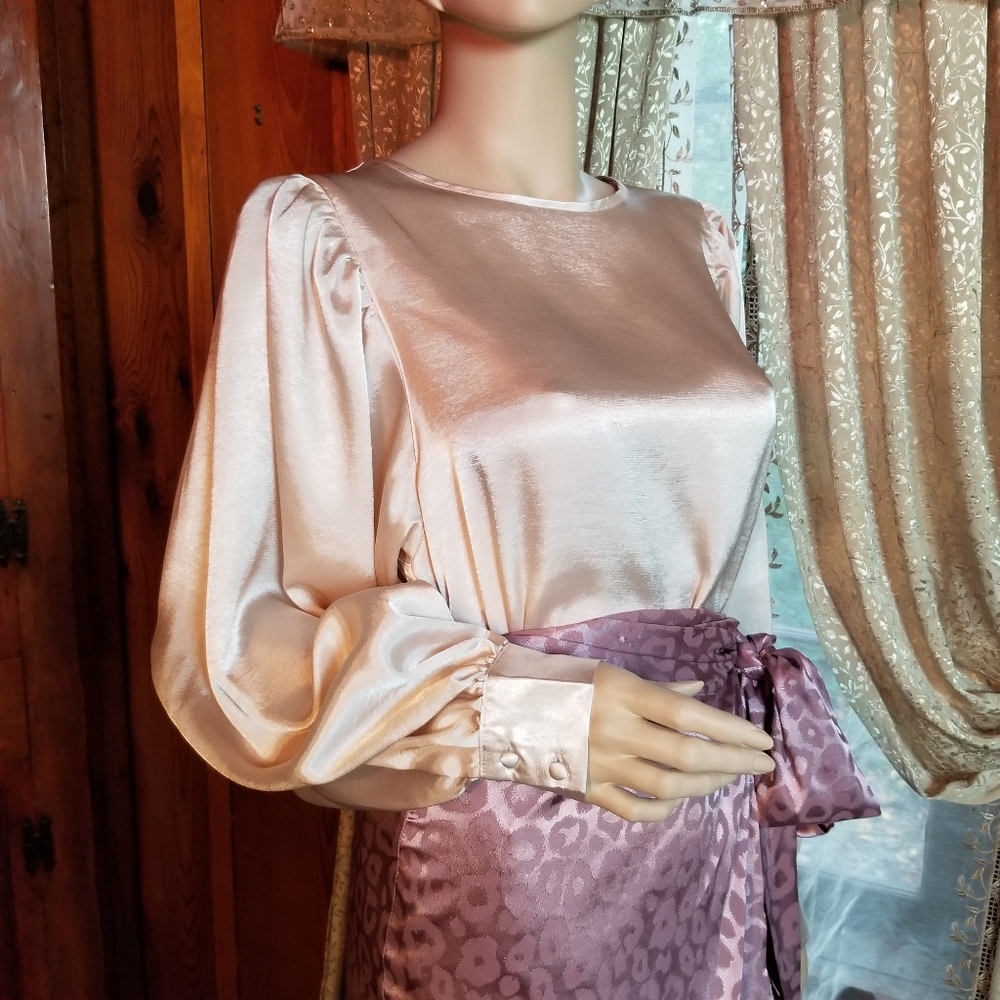 Mauve, Jacquard, Leopard Wrap Skirt - Picture 16 of 16